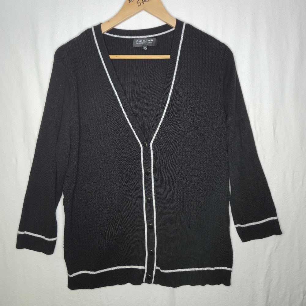 Jones New York Ladies Black And White Cardigan Size 2X